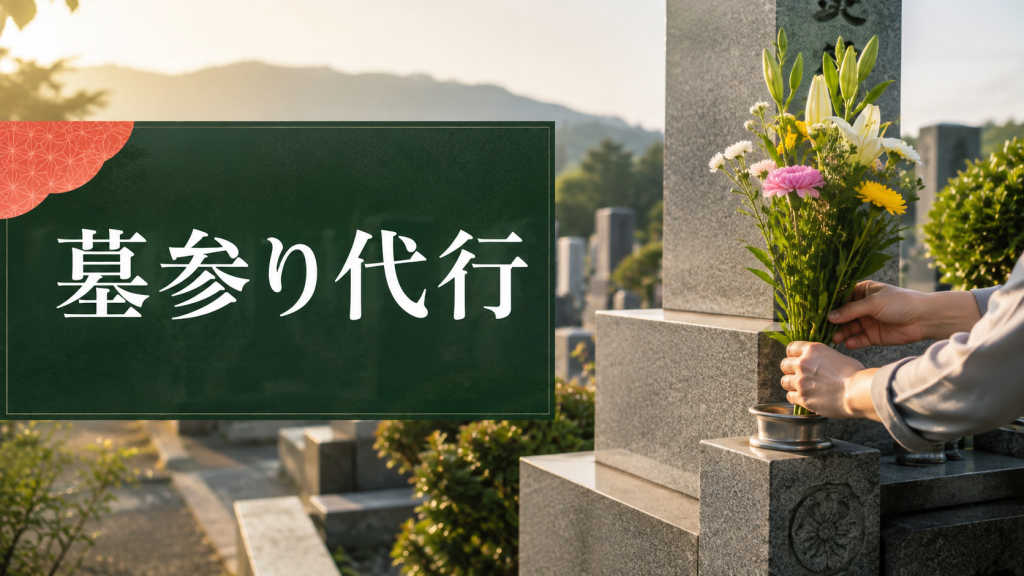 墓参り代行を検討する人のための墓前と手帳の写真