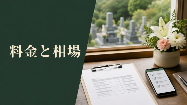 墓参り代行の料金と見積もりを確認する手帳の写真
